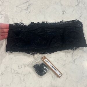 SKIMS Black Lace Bandeau Bra